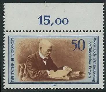 BUND 1982 Michel-Nummer 1122 postfrisch EINZELMARKE RAND oben (b)