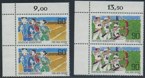 BUND 1982 Michel-Nummer 1127-1128 postfrisch SATZ(2) vert.PAARE ECKRÄNDER oben links