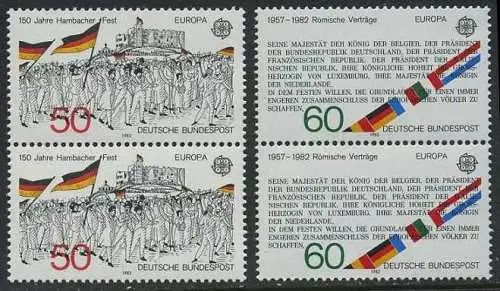 BUND 1982 Michel-Nummer 1130-1131 postfrisch SATZ(2) vert.PAARE