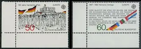 BUND 1982 Michel-Nummer 1130-1131 postfrisch SATZ(2) EINZELMARKEN ECKRÄNDER unten links