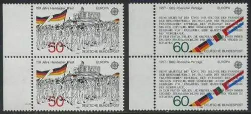 BUND 1982 Michel-Nummer 1130-1131 postfrisch SATZ(2) vert.PAARE RÄNDER links