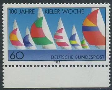 BUND 1982 Michel-Nummer 1132 postfrisch EINZELMARKE RAND unten
