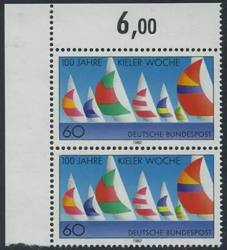 BUND 1982 Michel-Nummer 1132 postfrisch vert.PAAR ECKRAND oben links