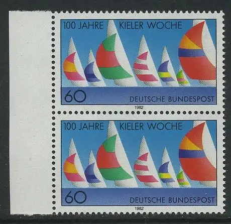BUND 1982 Michel-Nummer 1132 postfrisch vert.PAAR RAND links