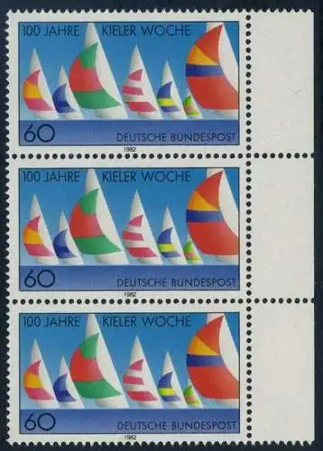 BUND 1982 Michel-Nummer 1132 postfrisch vert.STRIP(3) RAND rechts