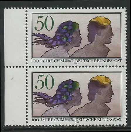 BUND 1982 Michel-Nummer 1133 postfrisch vert.PAAR RAND links