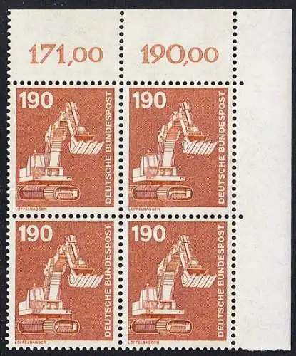 BUND 1982 Michel-Nummer 1136 postfrisch BLOCK ECKRAND oben rechts