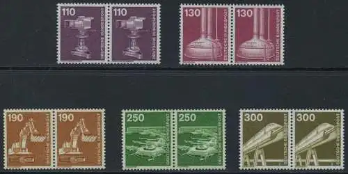 BUND 1982 Michel-Nummer 1134-1138 postfrisch SATZ(5) horiz.PAARE