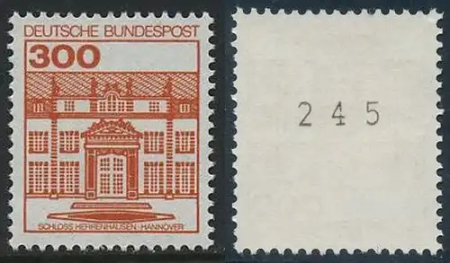 BUND 1982 Michel-Nummer 1143 postfrisch EINZELMARKE m/ rücks.Rollennummer 245