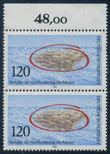 BUND 1982 Michel-Nummer 1144 postfrisch vert.PAAR RAND oben