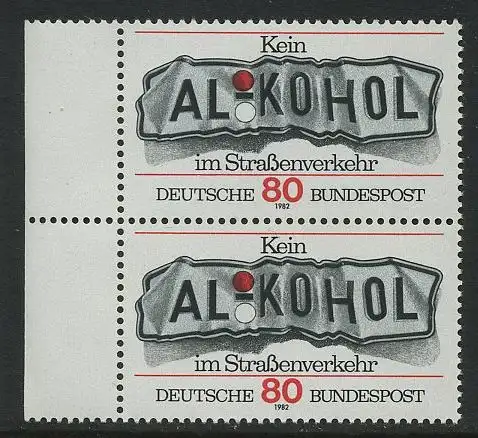 BUND 1982 Michel-Nummer 1145 postfrisch vert.PAAR RAND links