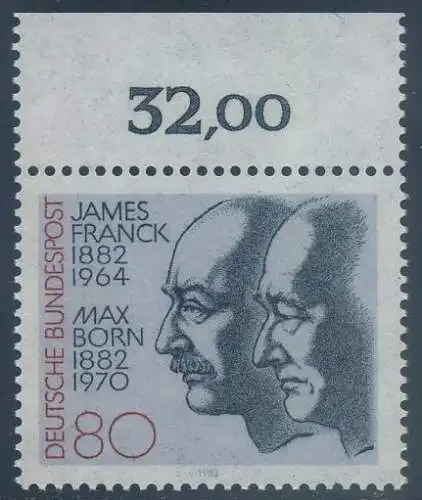 BUND 1982 Michel-Nummer 1147 postfrisch EINZELMARKE RAND oben