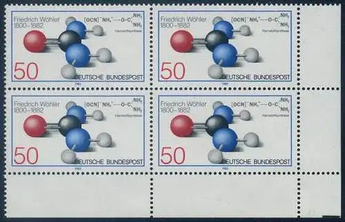 BUND 1982 Michel-Nummer 1148 postfrisch BLOCK ECKRAND unten rechts
