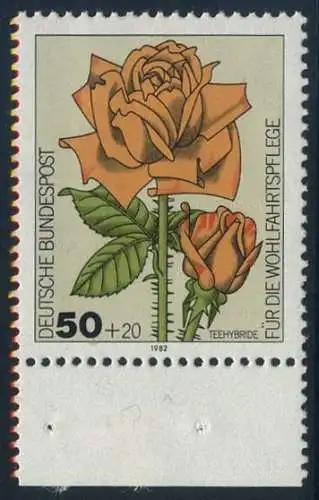 BUND 1982 Michel-Nummer 1150 postfrisch EINZELMARKE RAND unten