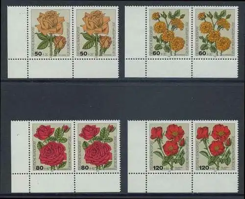 BUND 1982 Michel-Nummer 1150-1153 postfrisch SATZ(4) horiz.PAARE ECKRÄNDER unten links