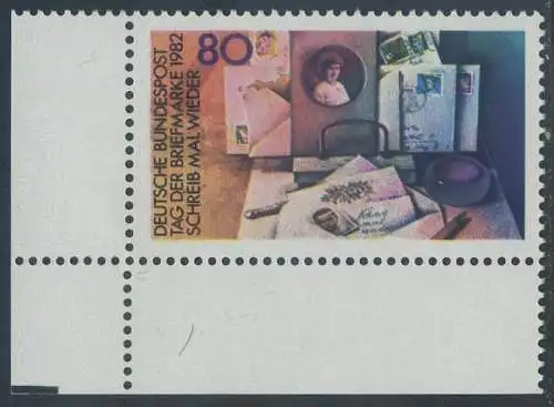 BUND 1982 Michel-Nummer 1154 postfrisch EINZELMARKE ECKRAND unten links