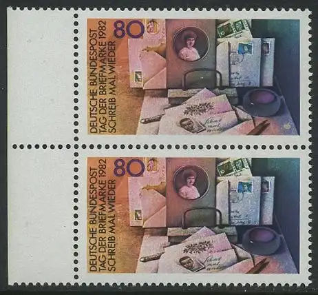 BUND 1982 Michel-Nummer 1154 postfrisch vert.PAAR RAND links