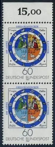 BUND 1982 Michel-Nummer 1155 postfrisch vert.PAAR RAND oben