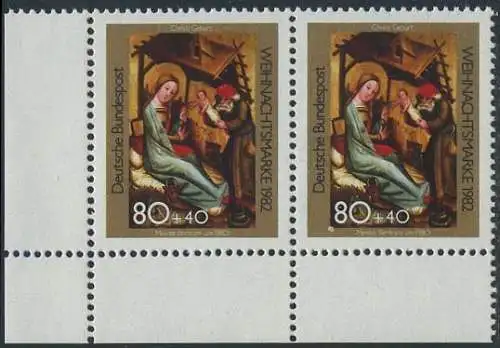 BUND 1982 Michel-Nummer 1161 postfrisch horiz.PAAR ECKRAND unten links