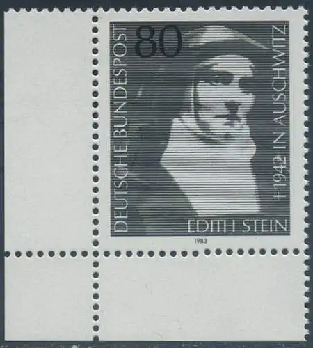 BUND 1983 Michel-Nummer 1162 postfrisch EINZELMARKE ECKRAND unten links