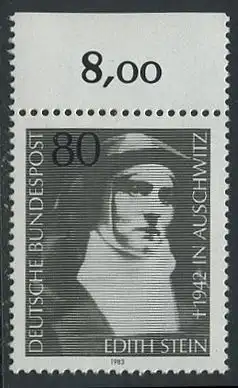 BUND 1983 Michel-Nummer 1162 postfrisch EINZELMARKE RAND oben