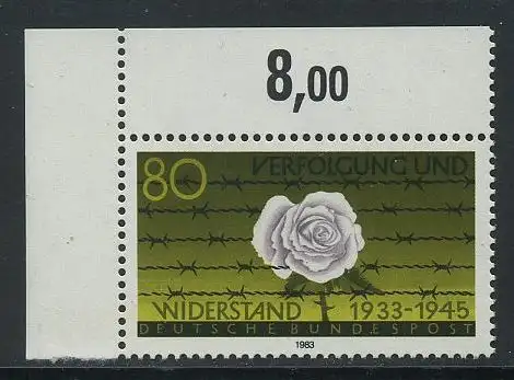 BUND 1983 Michel-Nummer 1163 postfrisch EINZELMARKE ECKRAND oben links