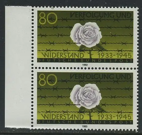 BUND 1983 Michel-Nummer 1163 postfrisch vert.PAAR RAND links