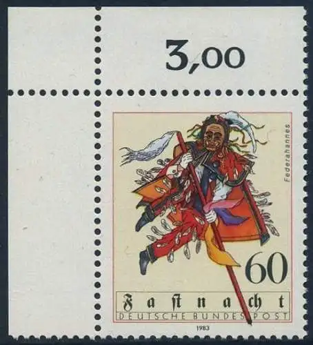 BUND 1983 Michel-Nummer 1167 postfrisch EINZELMARKE ECKRAND oben links