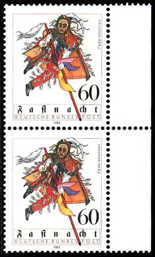 BUND 1983 Michel-Nummer 1167 postfrisch vert.PAAR RAND rechts