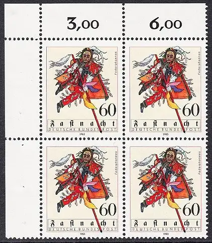 BUND 1983 Michel-Nummer 1167 postfrisch BLOCK ECKRAND oben links