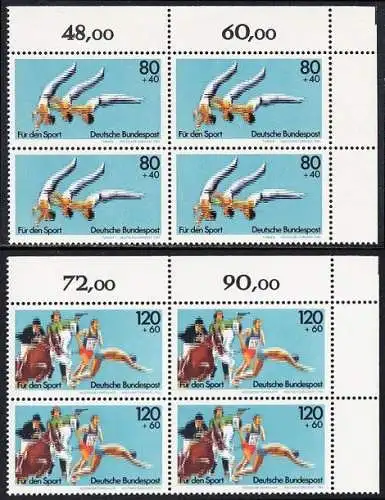 BUND 1983 Michel-Nummer 1172-1173 postfrisch SATZ(2) BLÖCKE ECKRAND oben rechts