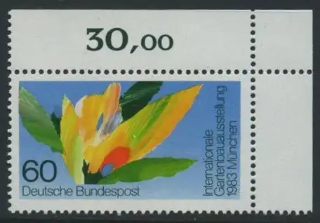 BUND 1983 Michel-Nummer 1174 postfrisch EINZELMARKE ECKRAND oben rechts