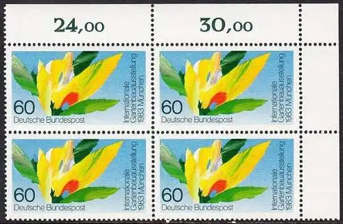 BUND 1983 Michel-Nummer 1174 postfrisch BLOCK ECKRAND oben rechts