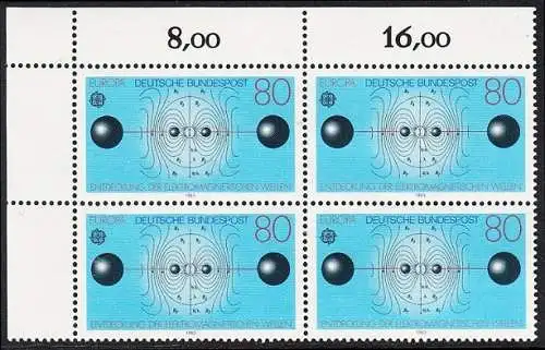 BUND 1983 Michel-Nummer 1176 postfrisch BLOCK ECKRAND oben links