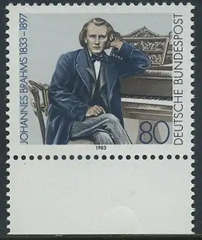 BUND 1983 Michel-Nummer 1177 postfrisch EINZELMARKE RAND unten