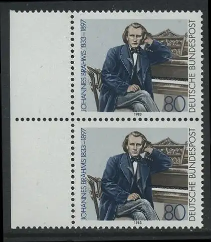 BUND 1983 Michel-Nummer 1177 postfrisch vert.PAAR RAND links