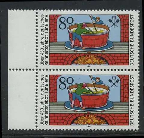 BUND 1983 Michel-Nummer 1179 postfrisch vert.PAAR RAND links