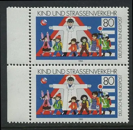 BUND 1983 Michel-Nummer 1181 postfrisch vert.PAAR RAND links