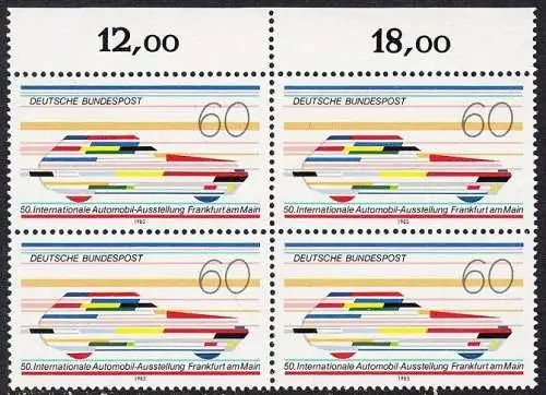 BUND 1983 Michel-Nummer 1182 postfrisch BLOCK RÄNDER oben (a)