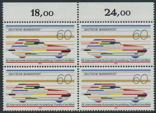 BUND 1983 Michel-Nummer 1182 postfrisch BLOCK RÄNDER oben (b)