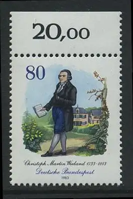 BUND 1983 Michel-Nummer 1183 postfrisch EINZELMARKE RAND oben (a)