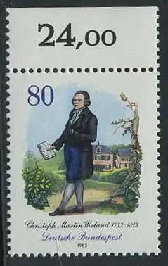 BUND 1983 Michel-Nummer 1183 postfrisch EINZELMARKE RAND oben (b)