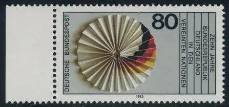 BUND 1983 Michel-Nummer 1185 postfrisch EINZELMARKE RAND links