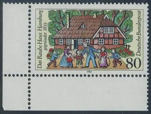 BUND 1983 Michel-Nummer 1186 postfrisch EINZELMARKE ECKRAND unten links