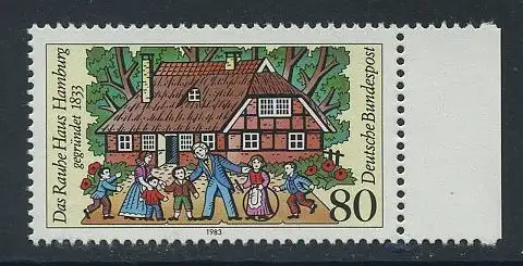 BUND 1983 Michel-Nummer 1186 postfrisch EINZELMARKE RAND rechts