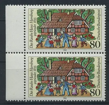 BUND 1983 Michel-Nummer 1186 postfrisch vert.PAAR RAND links