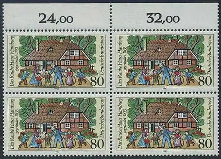 BUND 1983 Michel-Nummer 1186 postfrisch BLOCK RÄNDER oben