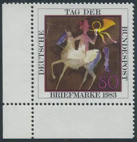 BUND 1983 Michel-Nummer 1192 postfrisch EINZELMARKE ECKRAND unten links