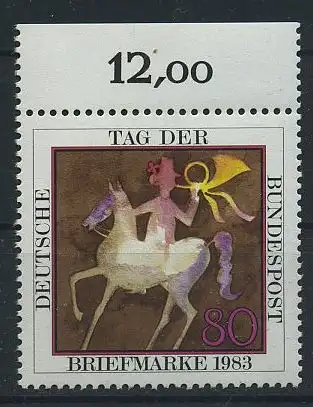 BUND 1983 Michel-Nummer 1192 postfrisch EINZELMARKE RAND oben (b)
