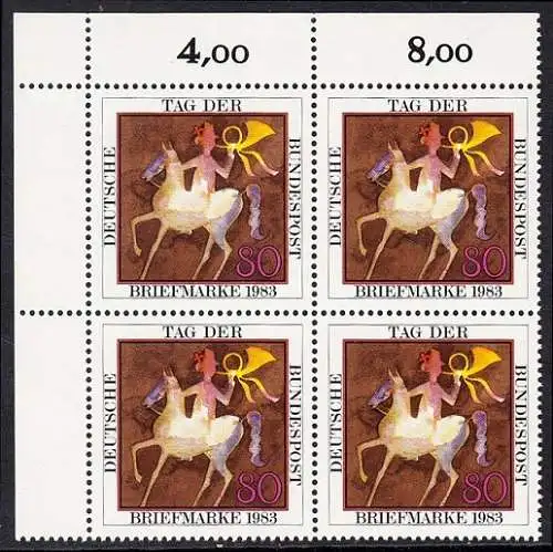 BUND 1983 Michel-Nummer 1192 postfrisch BLOCK ECKRAND oben links